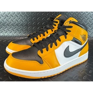 Nike Air Jordan 1 Mid Taxi Amarillo Negro 554724-701 Hombre Tenis Talla 13 - Imagen 1 de 9