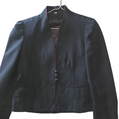 Blazer Peabody House vintage para mujer 11/12 rayas negro ropa de carrera negocios Foto 1 de 4