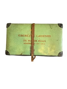 1930 EBENEZER LAUNDRY VINTAGE CASE & LEATHER STRAP BOX NO. A379 SOUTHEND ON SEA - Picture 1 of 12