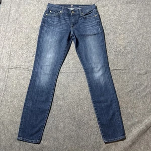 Jeans donna 7 For All Mankind taglia 28 blu skinny alla caviglia Gwenevere vita media denim - Foto 1 di 8