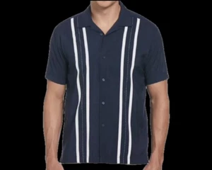 Cubavera Mens Blue Classic Fit Camp Shirt XXL NEW $90 CUWSB014DS - Picture 1 of 4