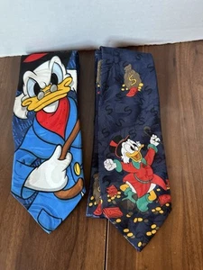 Walt Disney Uncle Scrooge McDuck Money Tie Carl Barks Colorful Lot Of 2 - Picture 1 of 15