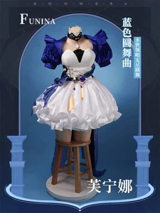 Vestido de Anime Genshin Impact Furina de Fontaine Mini-Falda Mantón Disfraz Juegos con disfraces - Imagen 1 de 19