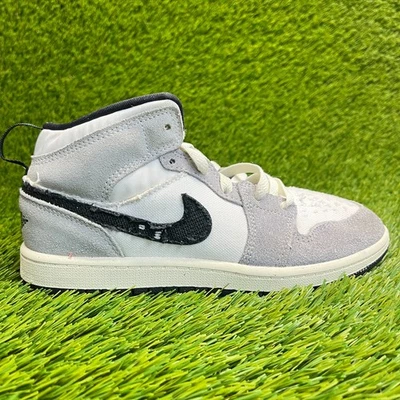 Nike Air Jordan 1 Mid SE Niños Talla 3Y Blanco Gris Zapatos Atléticos para Caminar Tenis Foto 1 de 4