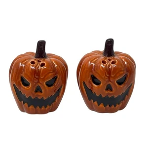 Zucche arrabbiate set sale e pepe ceramica 2,5"x2" decorazione Halloween festa nuovo - Foto 1 di 4