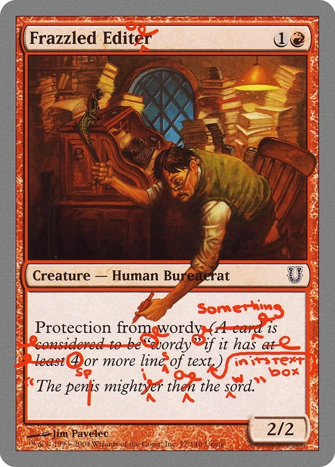 Frazzled Editor 77 LP Normal Unhinged MTG EN - Image 1 of 1