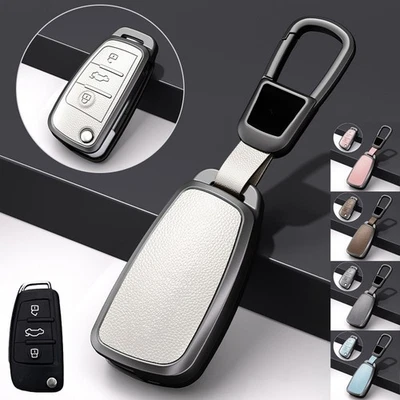 Zinc Alloy Leather Car Key Case Cover For Audi S3 A3 Q5 A6 RS6 Q7 TT A4 S4 RS4 - Image 1 of 4