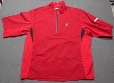 FootJoy HydroLite Camisa de Lluvia Manga Corta Para Hombres Grande Ejército Azul Marino Country Club Rojo Foto 1 de 4