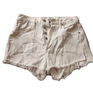 Citizens of Humanity Organic Cotton White Cut Off Button Fly Jean Shorts 25 - Bild 1 von 5