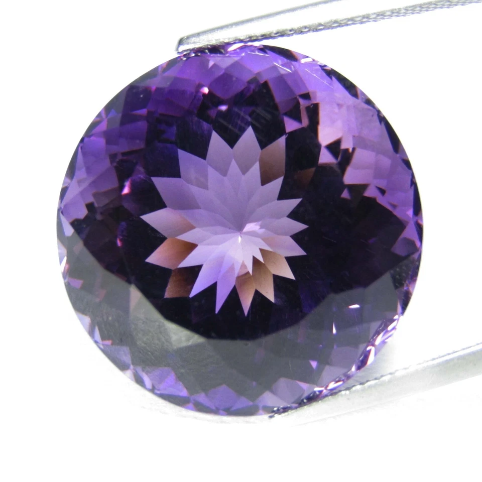 Piedra preciosa suelta de forma redonda 100 % amatista natural genuina de 35,50 quilates Foto 1 de 3