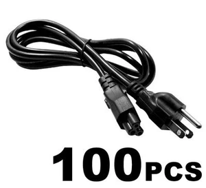 Lot of 100pcs 6ft PC 3-Prong Mickey Mouse AC Power Cord for Laptop, PC, Printers - Picture 1 of 2