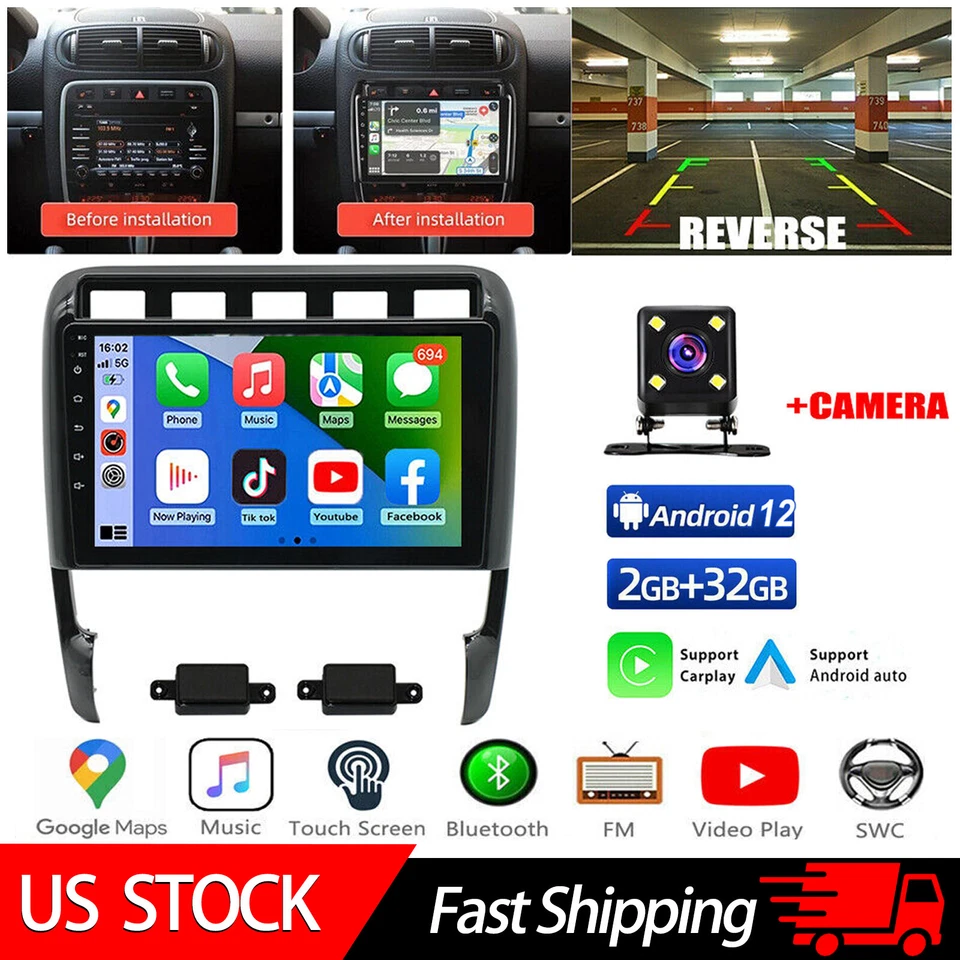 PARA PORSCHE CAYENNE 2002-2010 ANDROID 13 COCHE GPS BT FM RADIO ESTÉREO CARPLAY 32GB Foto 1 de 4