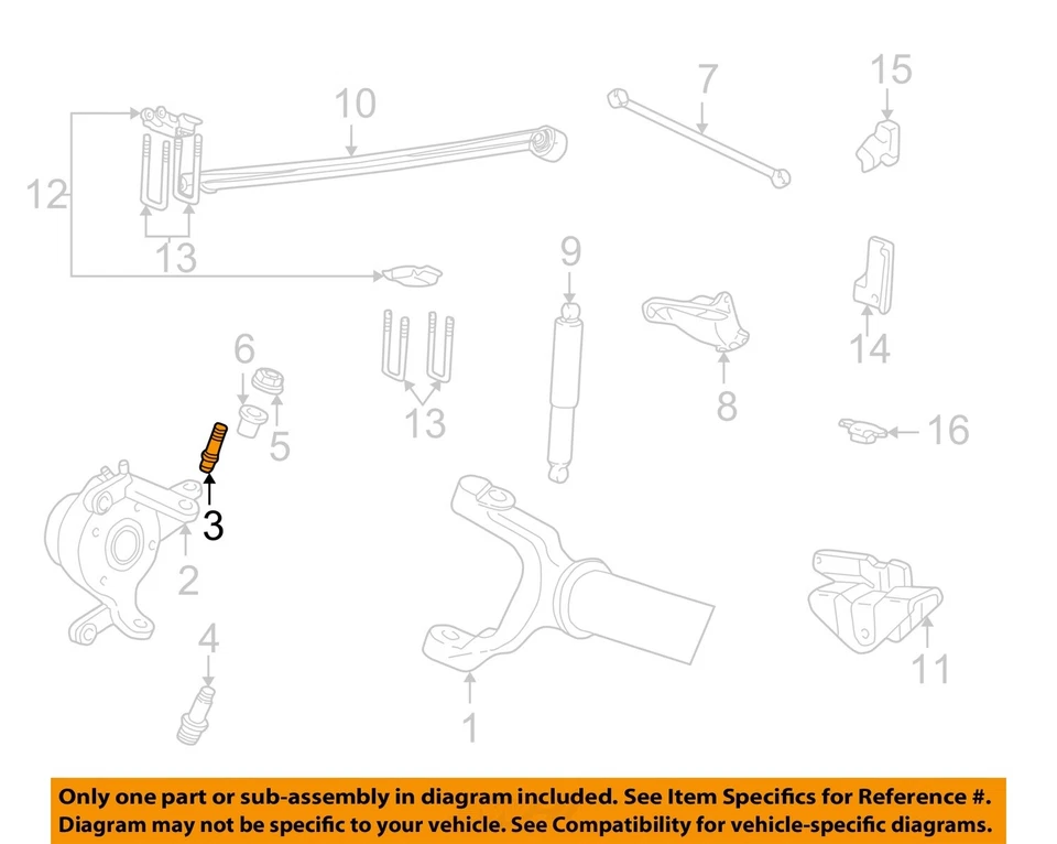 Componentes de suspensão Ford OEM 84-09 Bronco - junta esférica superior 4C3Z3049DB - Imagem 1 de 2