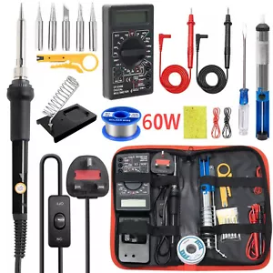 60W Soldering Iron Kit Electronics Welding Irons Solder Tools With multimeter A - Picture 1 of 13