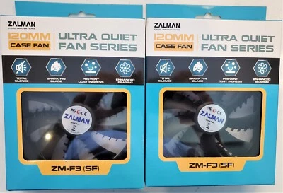 2 X Zalman ZM-F3 SF 120mm Ultra Quiet Black Case Fan - Image 1 of 4