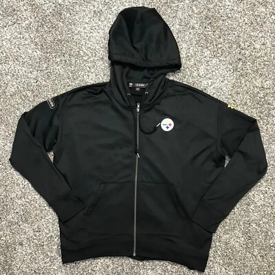 Under Armour Combine Authentic Pittsburgh Steelers Full Zip Jacket W/Hood Small  - Image 1 of 4