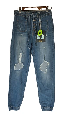 Indigo Rein 尺码 5 / 26 浅水洗牛仔裤女式蓝色牛仔复古全新带标签 — 第 1/4 张图片