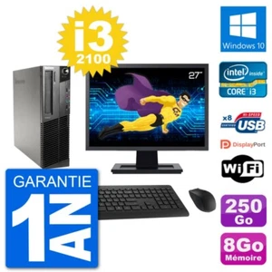 PC LENOVO M91p SFF Bildschirm 27 " Intel i3-2100 RAM 8Go Scheibe 250Go Windows - Bild 1 von 3