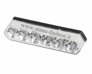 Fanale stop posteriore a led AMAS AM9163 lente trasparente cromato omologato - Picture 1 of 1