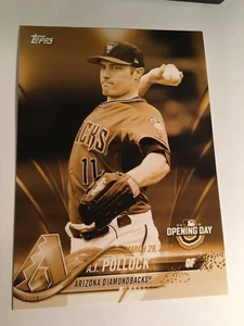 2018 Topps Opening Day 5x7 Jumbo A.J. Pollock DBacks 8 Gold 01/10 - Picture 1 of 1