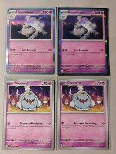 2x Houndstone 106/198 holo, 2x Greavard 104/198 Pokemon card Scarlet & Violet NM - Picture 1 of 1