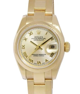 Rolex Datejust 18k Yellow Gold Champagne Dial Ladies 26mm Watch B/P Y 179168 - Picture 1 of 11