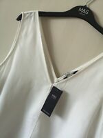 LADIES M&S SIZE 20 IVORY PURE NATURAL TENCEL SLEEVELESS TUNIC TOP FREE POST