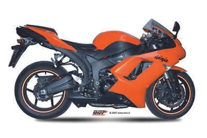 TUBO ESCAPE PARA KAWASAKI ZX-6 R 2007 > 2008 MIVV SUONO Black INOX NEGRO Bajo - Imagen 1 de 2