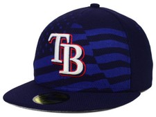 Tampa Bay Ray Men's New Era 59FIFTY Baseball MLB July 4th Stars & Stripes Cap