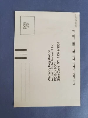 Acclaim's Warranty Registration Card Insert Card SNES Nintendo U/C-ACL-SNS-USA-1 - Image 1 of 2