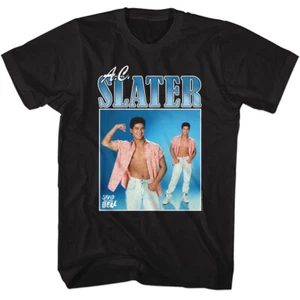 Saved By The Bell TV Show A.C. Slater Open Shirt Flexing Photo Men's T Shirt - Picture 1 of 5