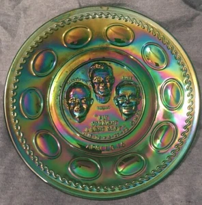 Placa conmemorativa de 8" Wheaton Ware vidrio de carnaval Apolo 16 NASA W72 1972 joven - Imagen 1 de 3