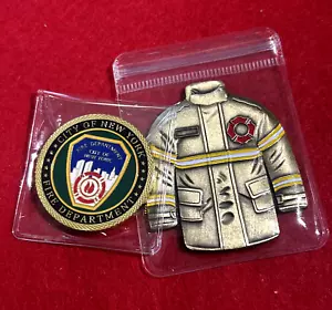 FDNY New York City vigili del fuoco Set monete sfida commemorativa 9/11/giacca - Foto 1 di 6