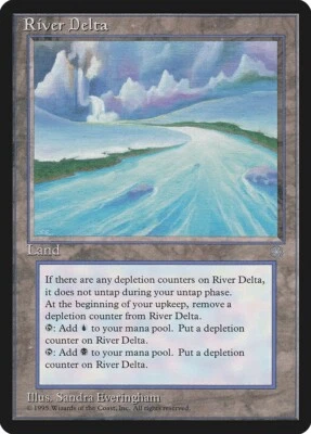MTG River Delta NM Ice Age ICE English Reserved List Magic card old school - Image 1 of 3