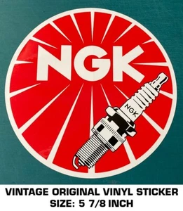 NGK SPARK PLUGS VINTAGE ORIGINAL VINYL STICKER DECAL-DRAG RACING-NHRA-PRO STOCK - Picture 1 of 2