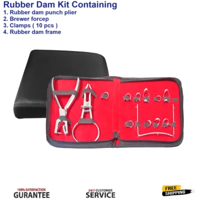 NTZ INSTRUMENTS 13 Pieces Rubber Dam Ainsworth Brewer Frame Clamps Palmer Instruments Kit "CE"