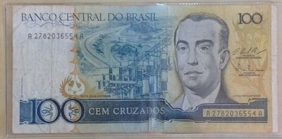 1986 $100 Com Cruzados Brazil Note Ungraded Gnumismatist - Image 1 of 4