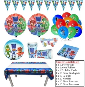 PJ mask Themed plate cups tablecloth foil balloon kids birthday party decoration - Picture 1 of 13