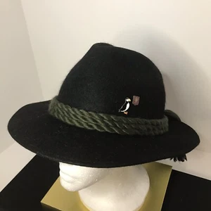 1817 Wegener Lined Black Fedora w/yarn braided, tasseled hat band and 2 hat pins - Picture 1 of 8
