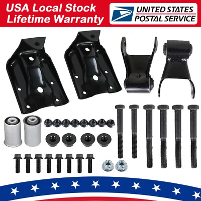 For Chevy GMC Sierra 1500 Rear ward Leaf Spring Shackle & Bracket Hanger Set - Image 1 of 4