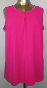 NWOT Catherines Suprema Pink Tank Top Womens Size 0X Chest 42 Pleated 304-33642 - Picture 1 of 7
