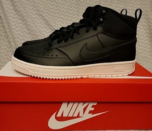 Nike Court Vision Mid Top Winter Black Phantom Men's Size 8 Basketball Shoes - Picture 1 of 5