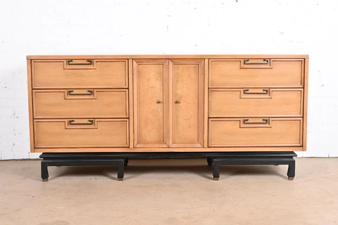 Merton Gershun for American of Martinsville Hollywood Regency Walnut Dresser Cover