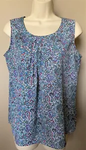 Talbots SLEEVELESS TOP S Paisley Shirt SMALL Shell - Picture 1 of 2