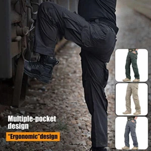 Pantaloni cargo da lavoro uomo pantaloni da combattimento tattici outdoor impermeabili escursionismo - Foto 1 di 13