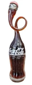 Coca Cola Flasche erwärmt gezogen - Vintage - Kunstvoll gebogen 1996 Murano Glas - Bild 1 von 8