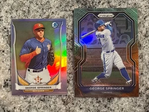 George Springer 2014 Bowman Chrome Mini Rookie & 2021 Prizm Cosmic Glaze Prizm  - Picture 1 of 5