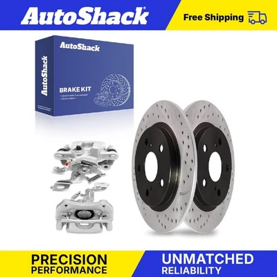 Rear Drilled Slotted Brake Rotors Calipers for 2014 Toyota Matrix 1.8L - Image 1 of 4