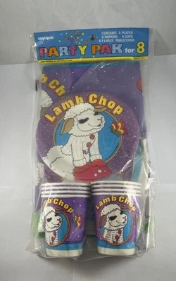 Lamb Chop Birthday Party Supplies For 8 Party Pak 1993 Unique NOS Vintage - Image 1 of 4