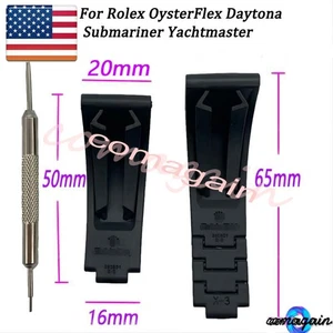 20mm Watch Band Strap Rubber For Rolex OysterFlex Daytona Submariner Yachtmaster - Picture 1 of 8